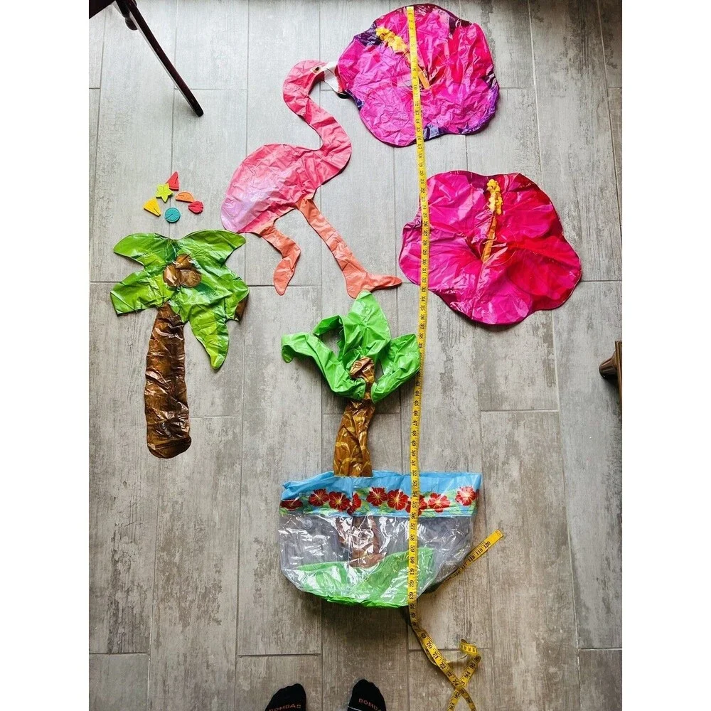 Tropical Hawaiian Party Decoration Set Inflatable Floats Drink Markers Beverage